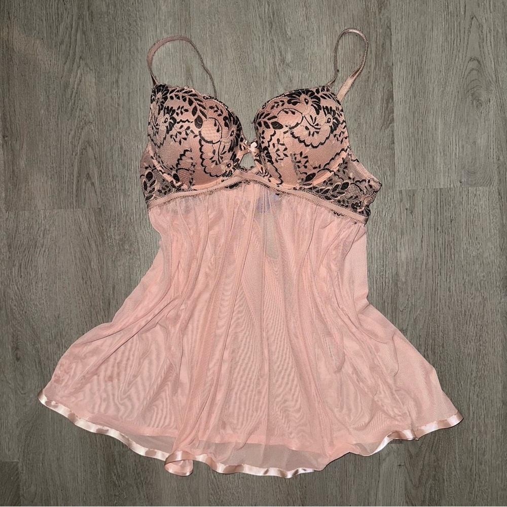 RACHEL Rachel Roy Pink Lace Chemise